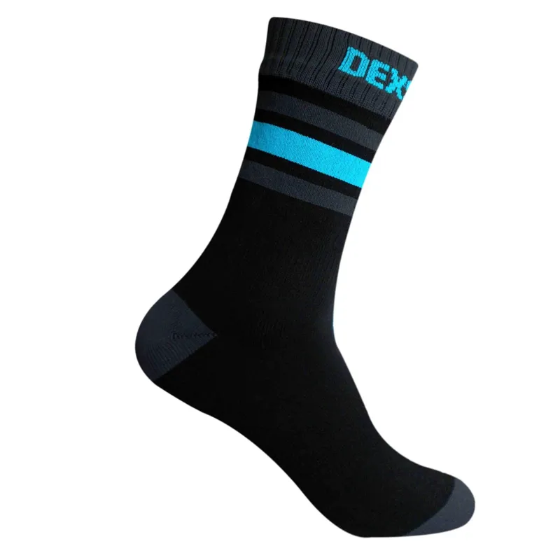 Dexshell Ultra Dri Sports Medium Socks Aqua Stripe In Blue-1